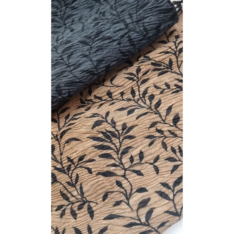 شال نخی گلدار دو رنگ کد 88067/3