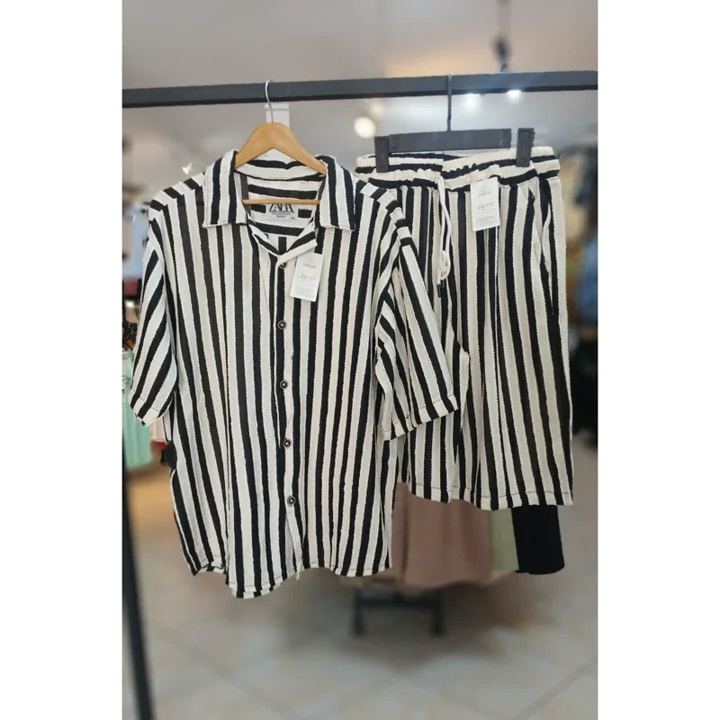 ست مردانه پیراهن و شلوارک پارچه مراکشی سایز(XL تا 3XL) کد901047