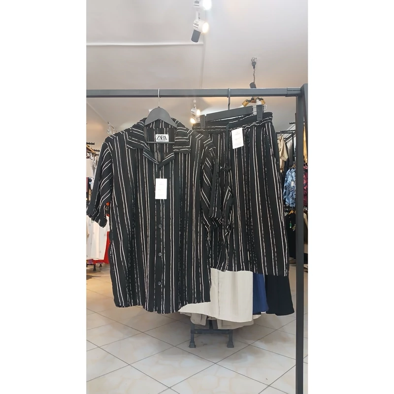 ست مردانه پیراهن و شلوارک پارچه کشی سایز (XL تا 3XL) کد 901047