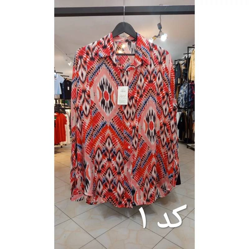 شومیز زنانه آبرنگی مناسب تا سایز 48 کد 831205