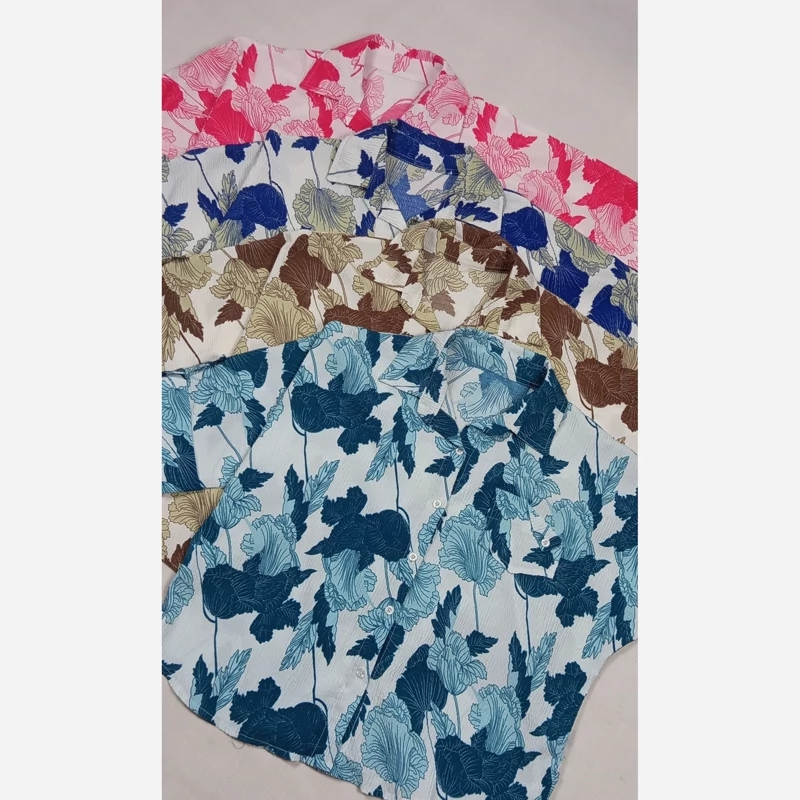 شومیز باکسی طرحدار زنانه سایز (40 تا 50) کد 831208