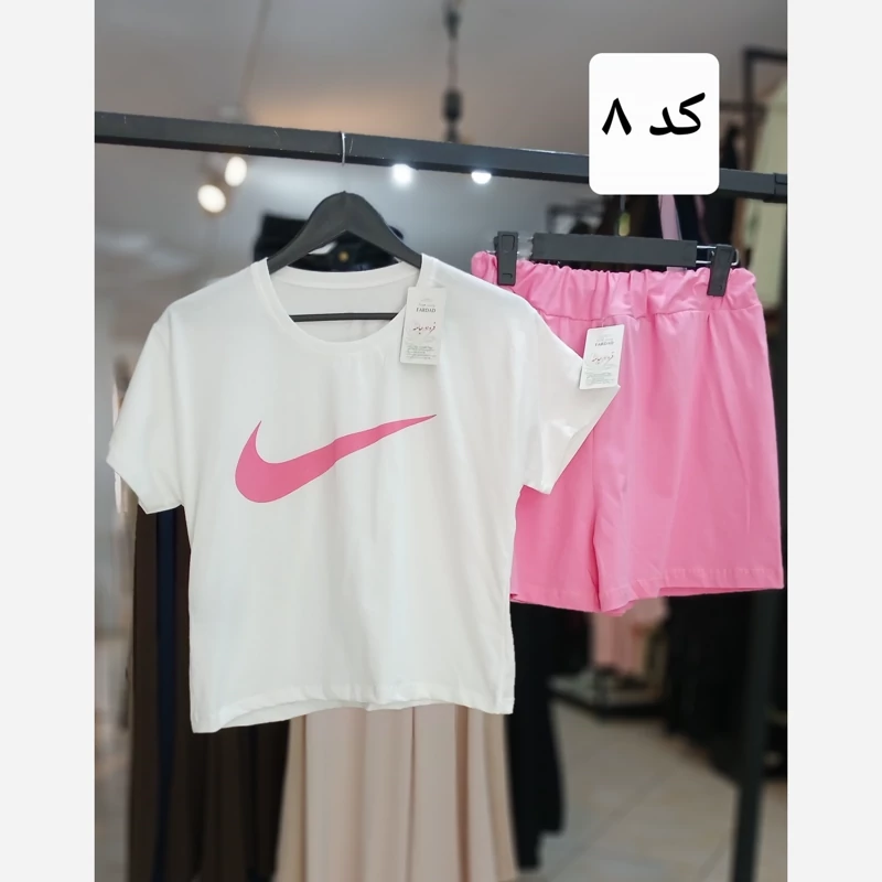 ست کراپ و شورتک نایک زنانه و دخترانه کد82943