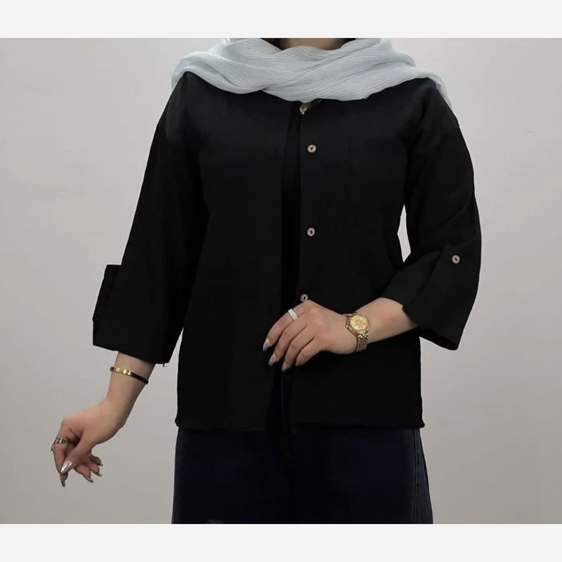 شومیز مانتویی زنانه پارچه دلیسه سایز (38 تا 48)کد831165