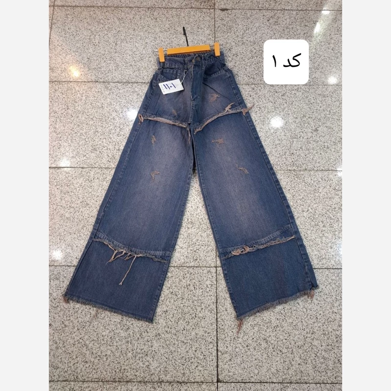 شلوار جین فول بگ مدل سرخ پوستی زنانه کد 801188