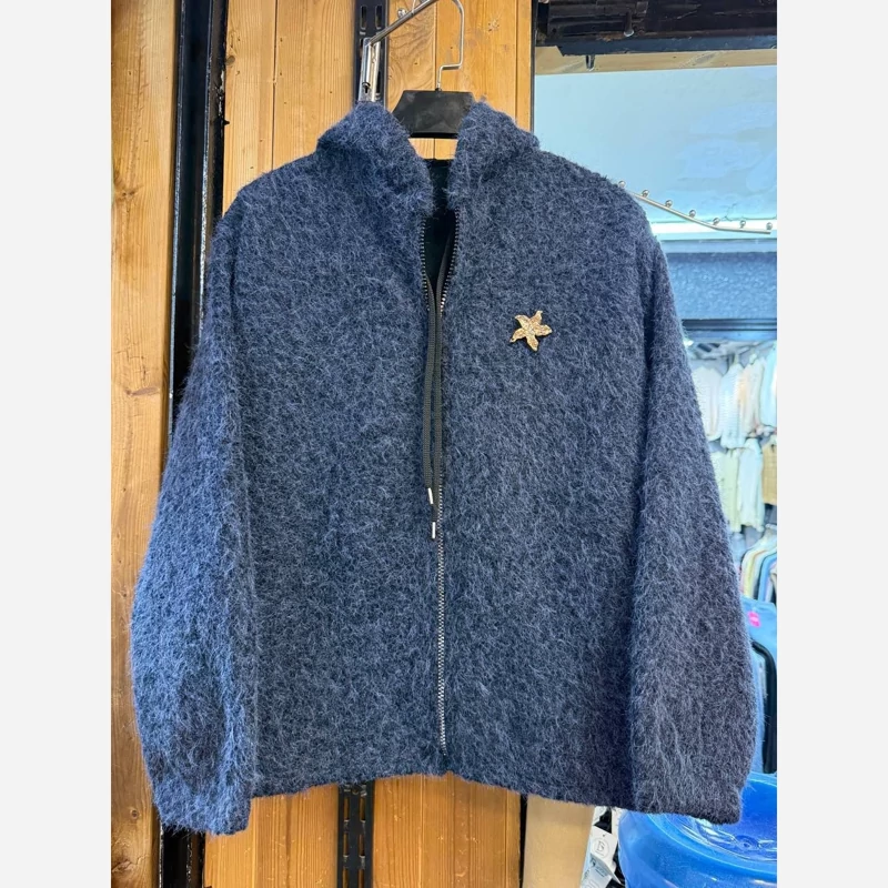 شومیز مانتویی فوتر ZARA کلاه دار زیپ دار زنانه کد 86983