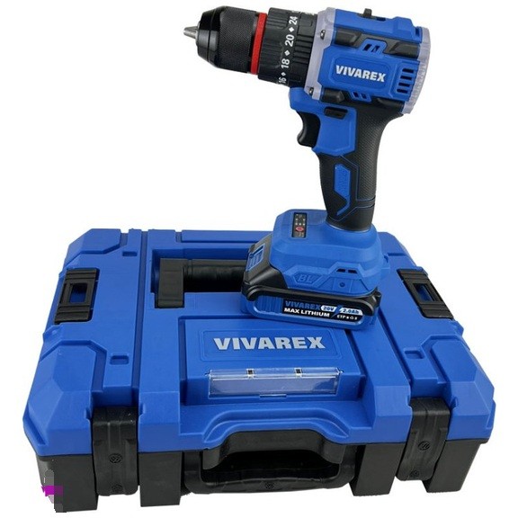 دریل پیچ گوشتی شارژی و پیچ بند ترکمتردار براشلس VR2010V-2B دوباطری 20 ولت ویوارکس (ارسال رایگان ابزار حسین)