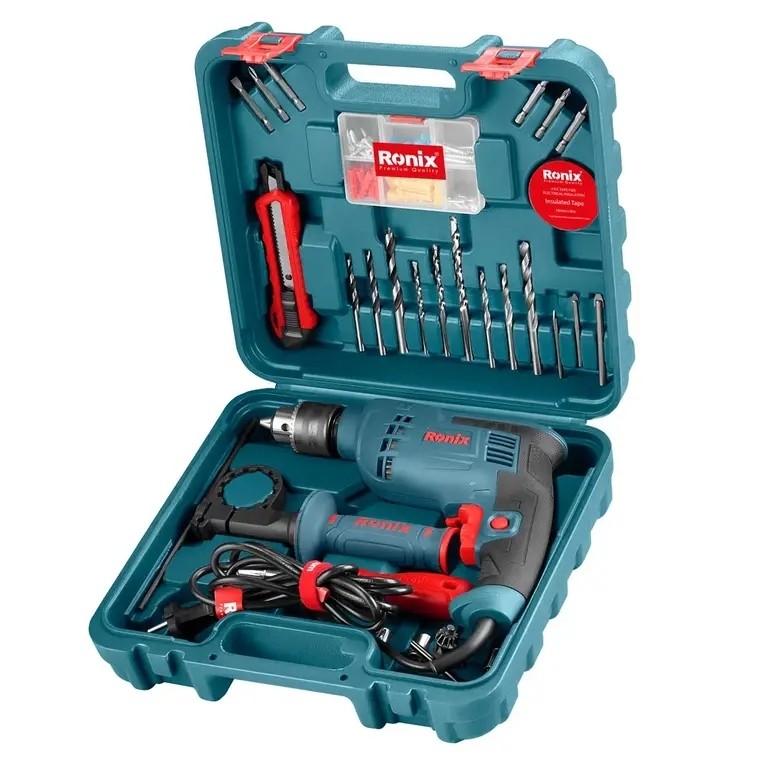 ست ترکیبی دریل 13 چکشی 0008 با کیف bmc و 750 وات رونیکس با گارانتی ronix (ارسال رایگان ابزار حسین)