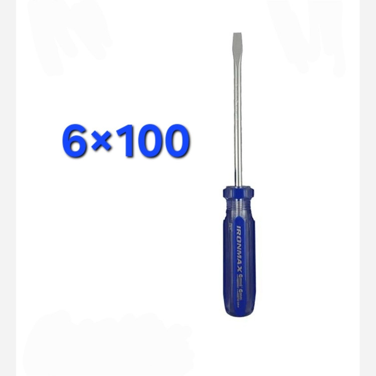 پیچ گوشتی دو سو آیرونمکس دسته کریستالی سایز 6X100 میلیمتر آیرون مکس 6 در 100 (ارسال از ابزار حسین)