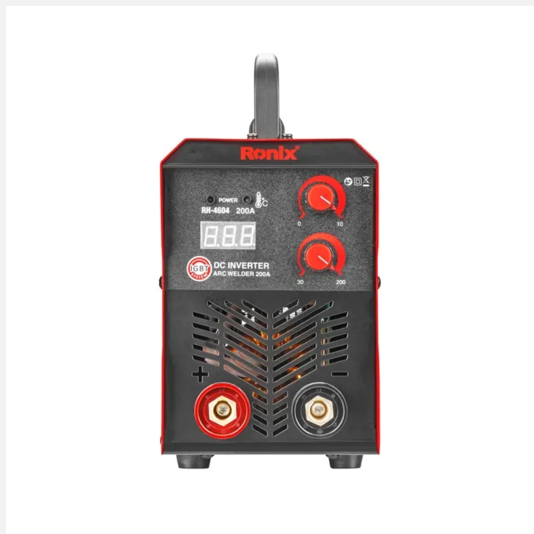 دستگاه جوش اینورتر 200 آمپر چینی 4604 رونیکس همراه با کابل و انبر جوش و 40 ماه گارانتی ronix (ارسال رایگان ابزار حسین)