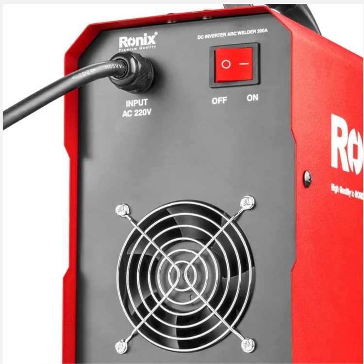 دستگاه جوش اینورتر 200 آمپر چینی 4604 رونیکس همراه با کابل و انبر جوش و 40 ماه گارانتی ronix (ارسال رایگان ابزار حسین)