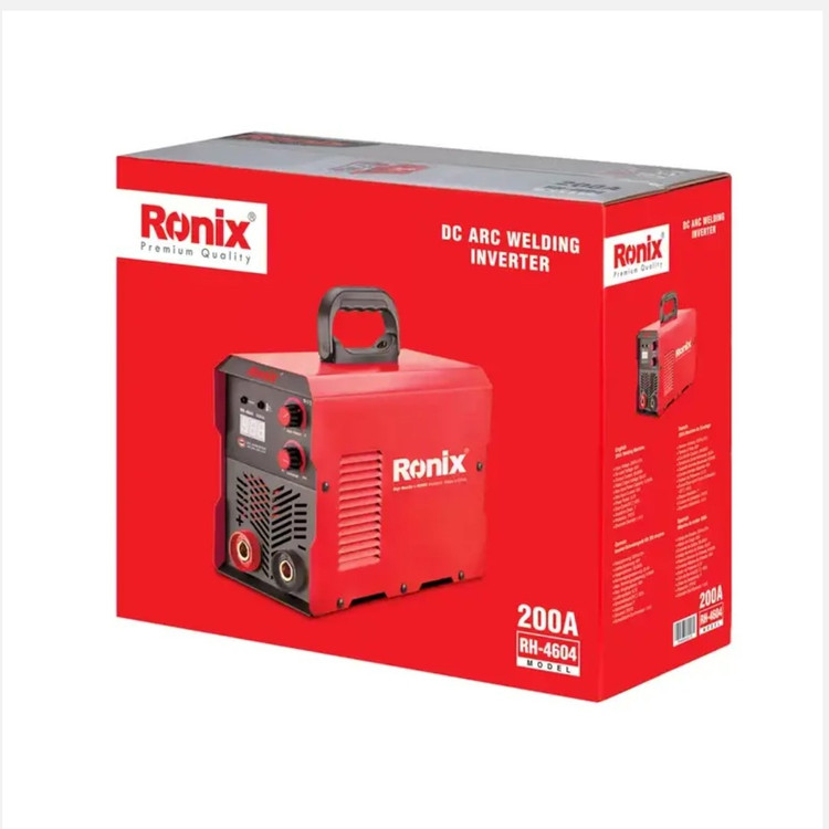 دستگاه جوش اینورتر 200 آمپر چینی 4604 رونیکس همراه با کابل و انبر جوش و 40 ماه گارانتی ronix (ارسال رایگان ابزار حسین)
