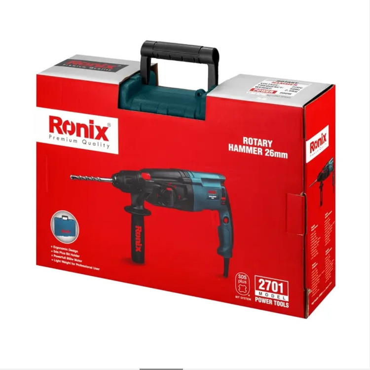 دریل بتن کن سه حالته 2701 رونیکس 26 میلیمتری 800 وات 3 کیلویی چهار 4 شیار با 12 ماه گارانتی ronix (ارسال رایگان ، حسین)