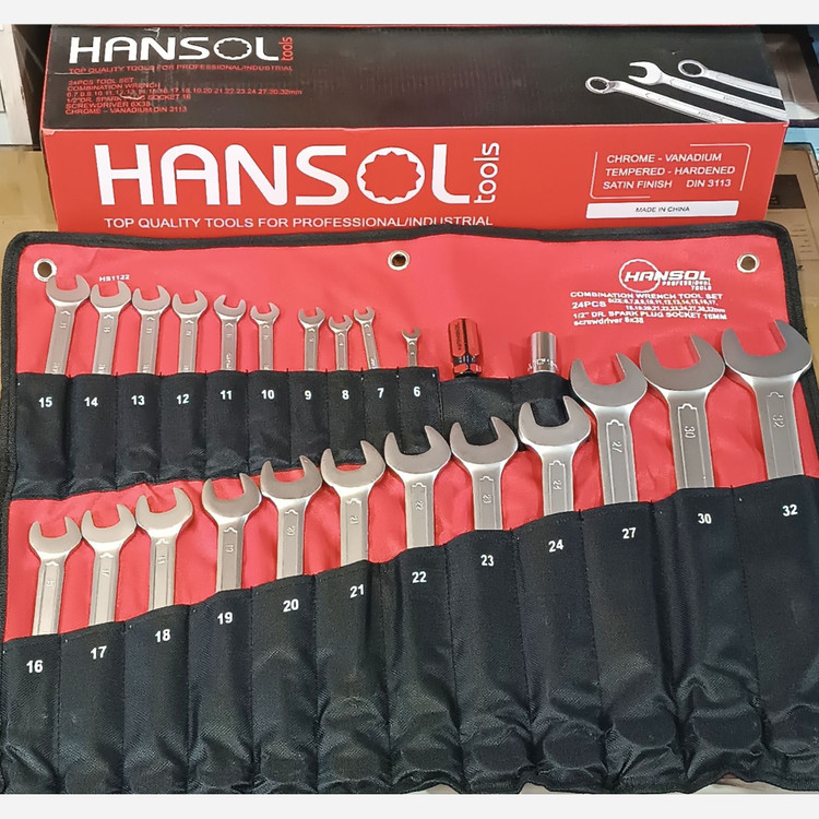 آچار یکسر رینگ (سری باز) 22 عددی هانسول