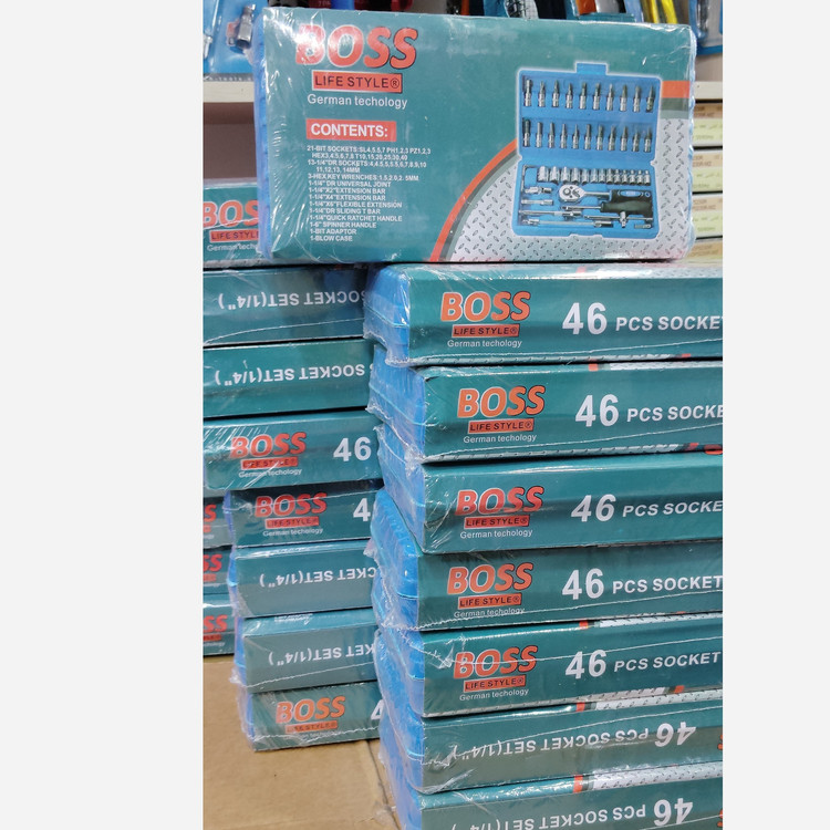 جعبه بکس 46 پارچه صنعتی کوچک درایو یک چهارم کروم وانادیوم مدل 46 پارچه باس ارسال با پست پیشتاز