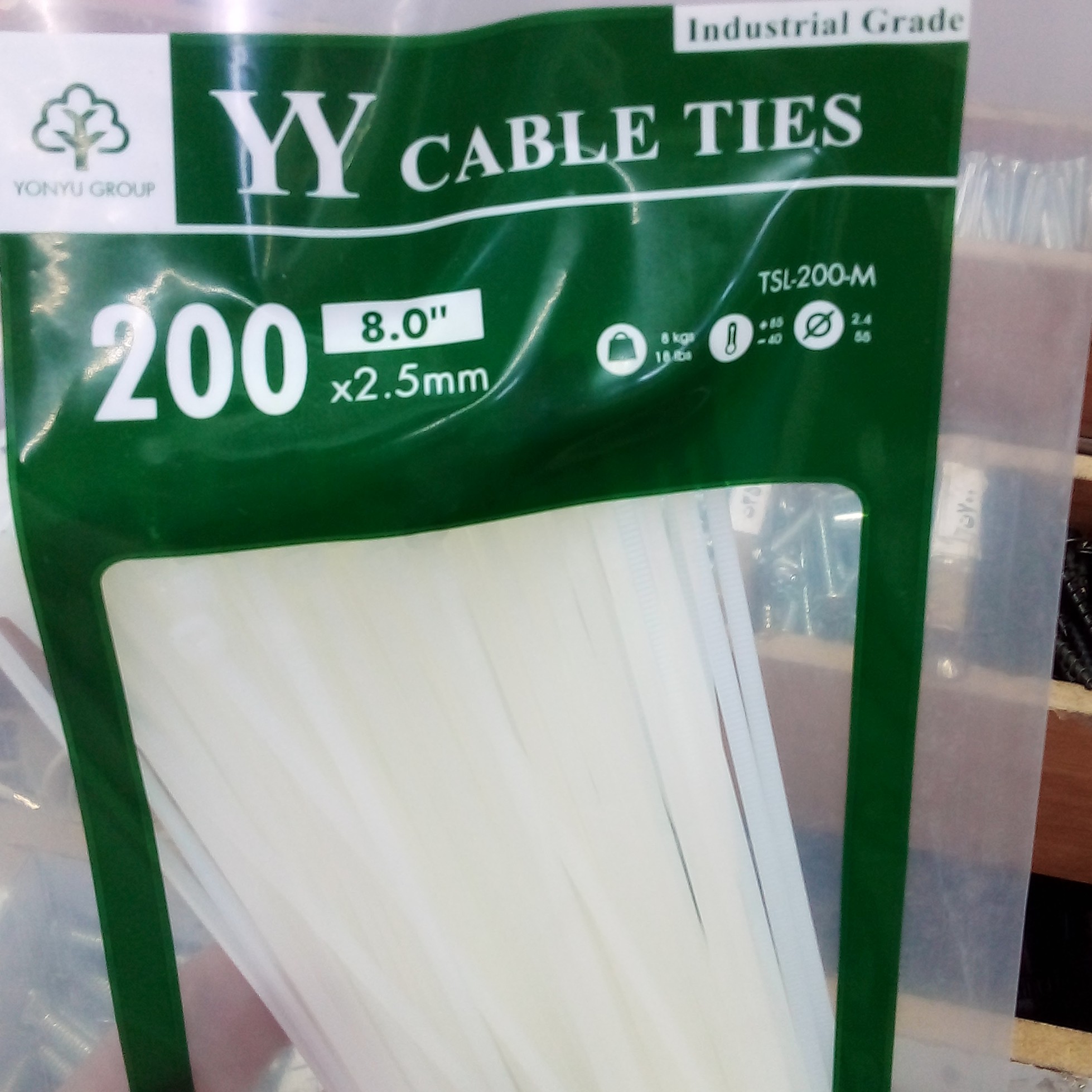 بست کمری 20 سانت تایوانی YY (کابل بند، بست پلاستیکی) 2.5 قطر