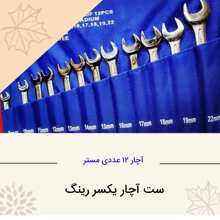 آچار یک سر رینگ (آچار تخت) 12 عددی مستر کروم وانادیوم
