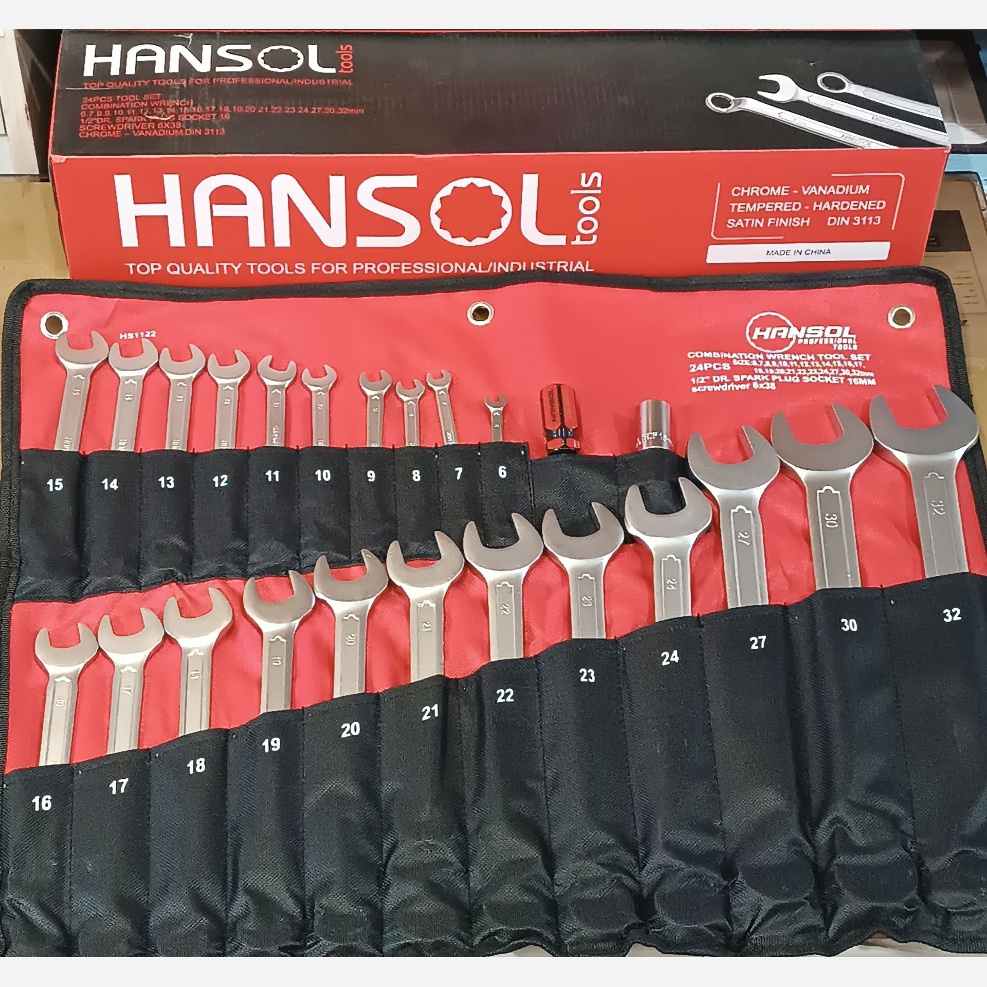 آچار یکسر رینگ (سری باز) 22 عددی هانسول