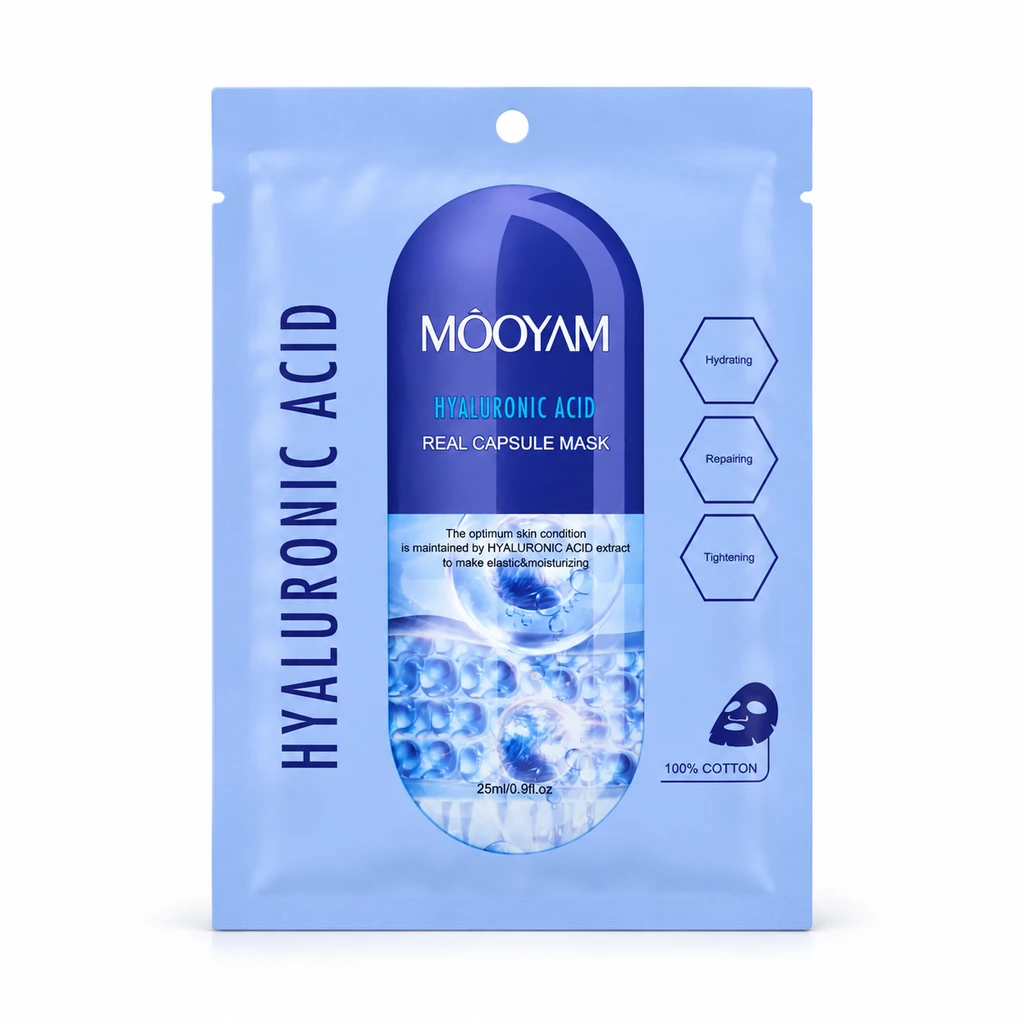 ماسک ورقه ای هیالورونیک اسید مویام (MOOYAM) | حجم 25 میلیلیتر آبرسان قوی و ترمیمکننده پوست