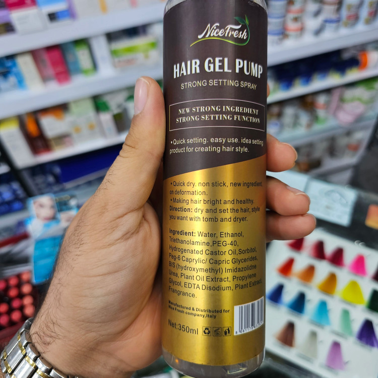 ژل موی پمپی نایس فرش (NiceFresh) مدل پروتئین کلاژن - مغذی با روغن آرگان مراکش | 350 میلی حالت دهی قوی با خواص مواد
