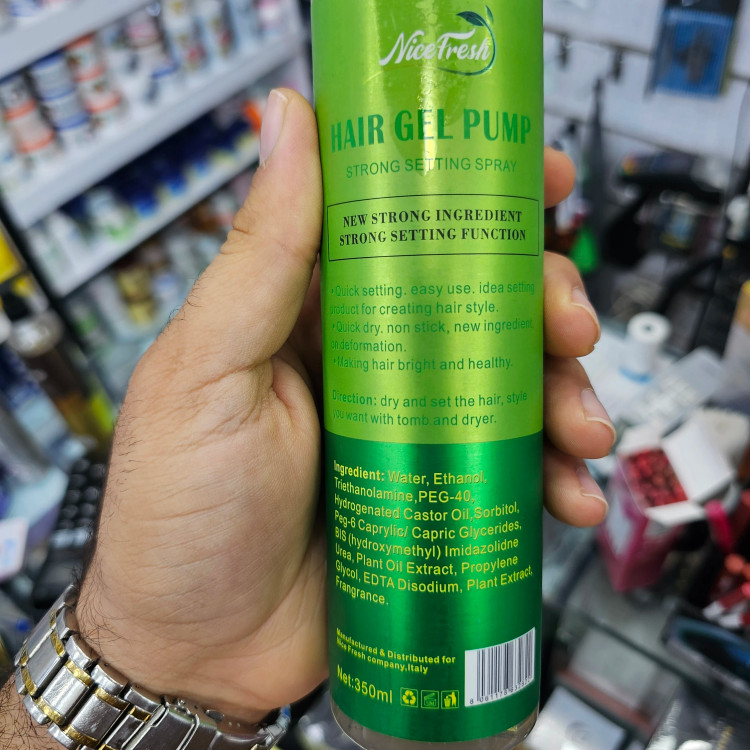 ژل مو پمپی نایس فرش اورجینال حجم 350 میل رایحه زیتون و نارگیل و کلاژن بدون سولفات پارابن