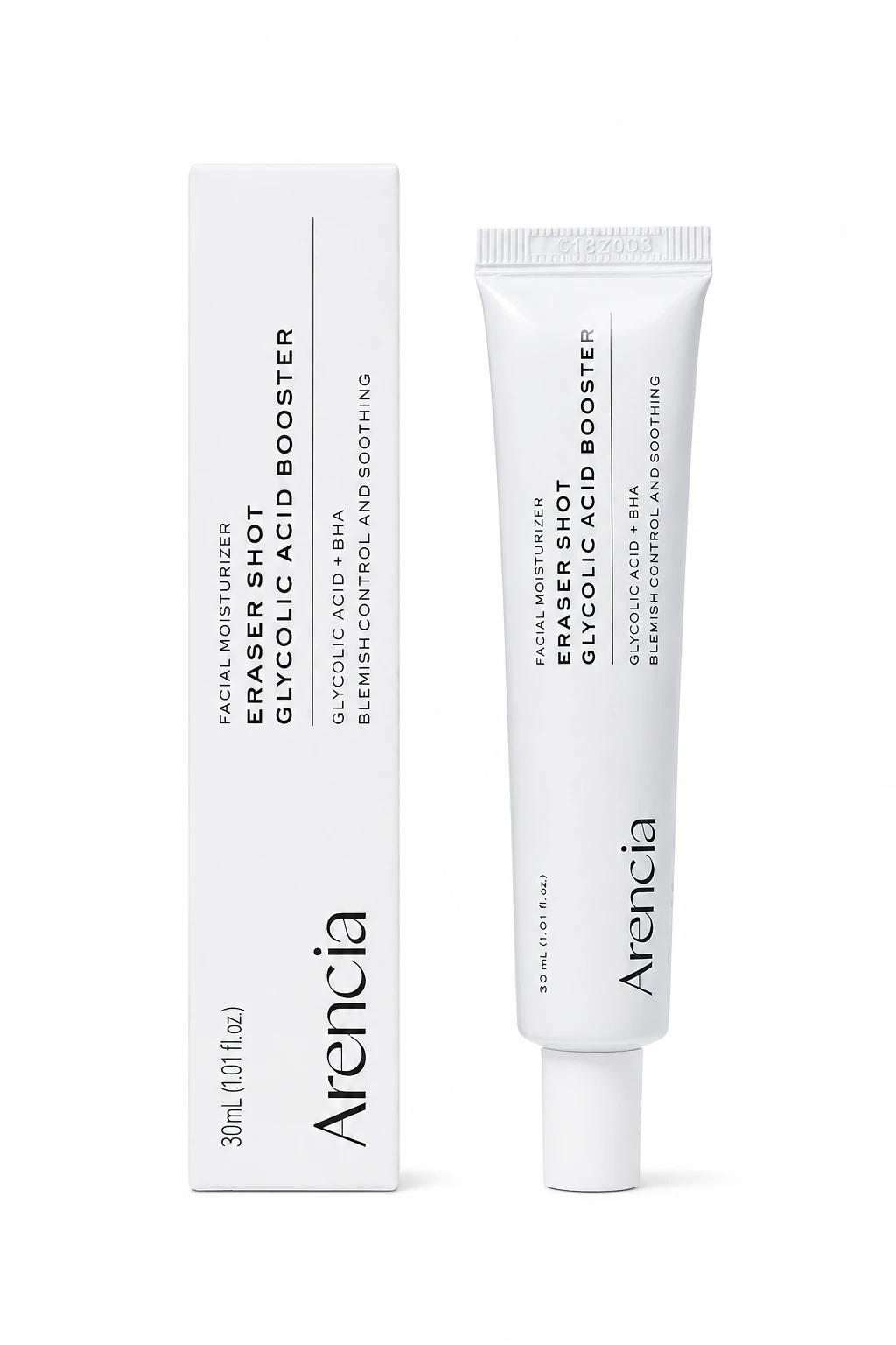 کرم مرطوب کننده و بوستر اسید گلیکولیک آرنسیا اورجینال Arencia Eraser Shot Glycolic Acid Booster 30 ml درمان کدری و جوش