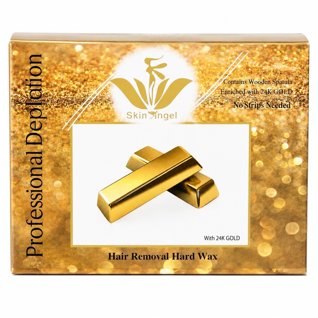 وکس بدن اسکین انجل اورجینال (Skin Angel) غنی شده با طلای 24 عیار حجم 800 گرم چسبندگی بالا و استفاده آسان بدون استفاده پ