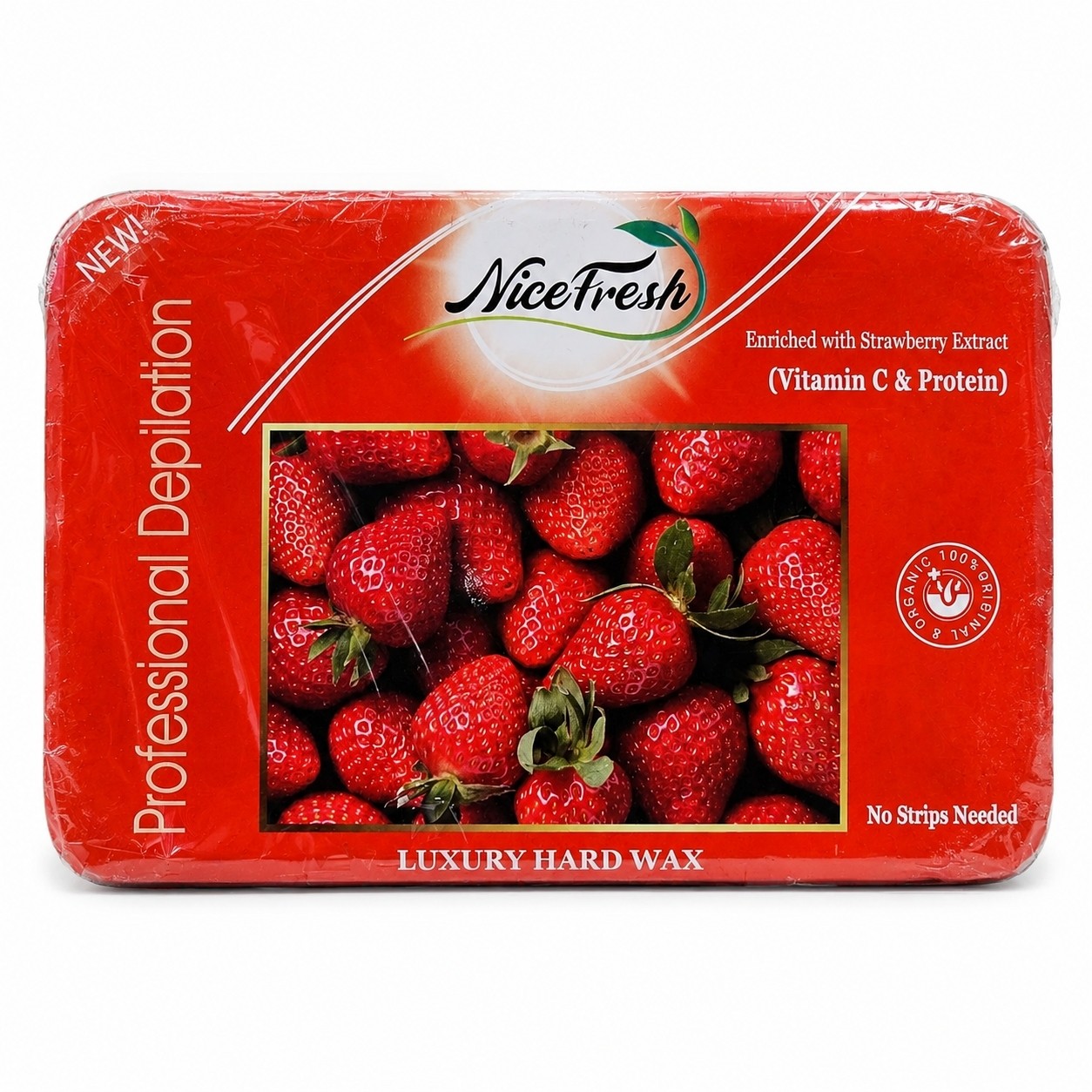 موم وکس نایس فرش اورجینال (NiceFresh) مدل توت فرنگی وزن 800 گرم بدون نیاز به پد قدرت چسبندگی بالا و استفاده راحت