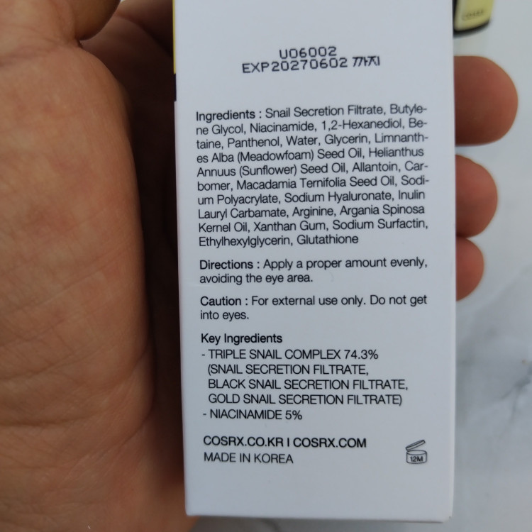 دابل سرم حلزون کوزارکس اصلی به ضمانت اصالت، مدل COSRX Advanced Snail Radiance Dual Essence