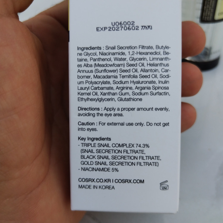 دابل سرم حلزون کوزارکس اصلی به ضمانت اصالت، مدل COSRX Advanced Snail Radiance Dual Essence