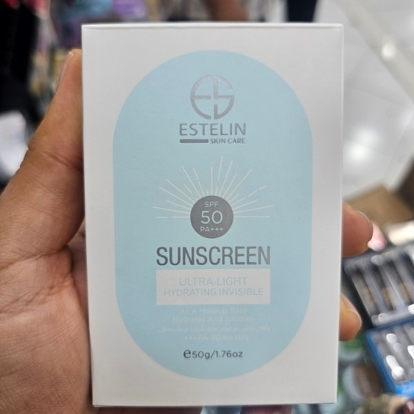 ضد آفتاب بی رنگ استلین آبی حجم 50 میل spf50 فاقد چربی بافت سبک مخصوص انواع پوست
