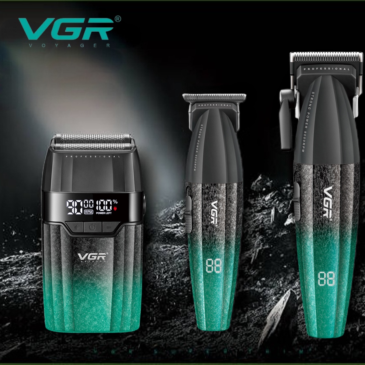 ست ماشین اصلاح حرفه ای 3 تکه حجم زن ، خط زن و شیور وی جی آر مدل VGR V-640 S3
