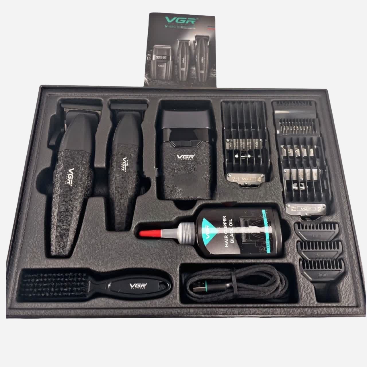 ست ماشین اصلاح حرفه ای 3 تکه حجم زن ، خط زن و شیور وی جی آر مدل VGR V-640 S3