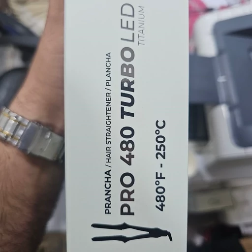 اتو مو ام کیو صفحه تیتانیوم مدل PRO 480 Turbo LED حرفهای، قدرتمند و مناسب انواع تراپی، با ضمانت کتبی 6 ماهه