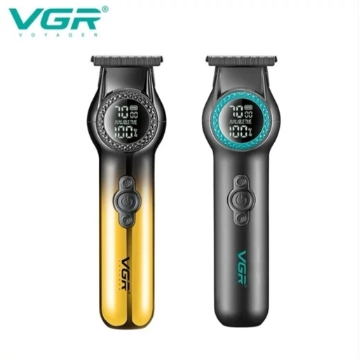 ماشین اصلاح موی سر و صورت وی جی ار مدل V-990 با تیغه سرامیکی، طراحی ارگونومیک، باتری 2000 میلی آمپر ساعت، عملکرد توربو،