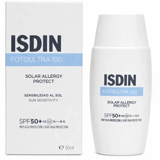 ضدآفتاب ایزدین سولار آلرژی بی رنگ اورجینال به ضمانت ضدآفتاب strong ISDIN Fotoultra 100 Solar Allergy Protect SPF 50 حجم