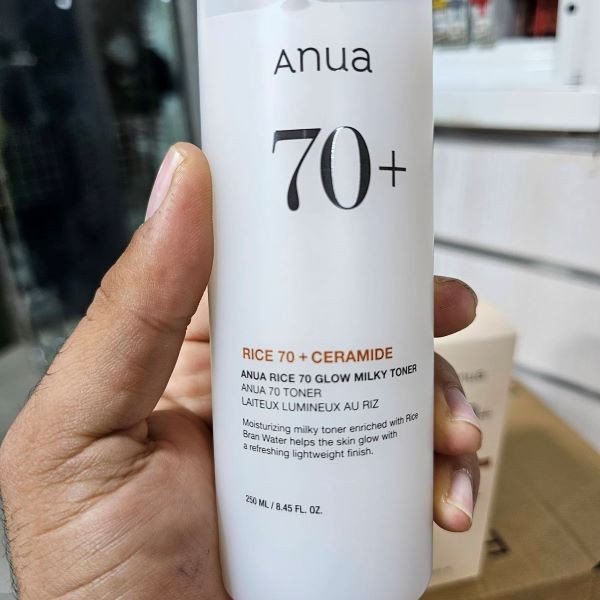 تونر روشن کننده و آبرسان برنج آنوا Anua Rice 70 + Ceramide حجم 250ML