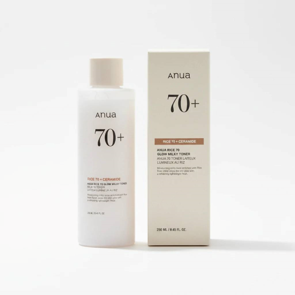 تونر روشن کننده و آبرسان برنج آنوا Anua Rice 70 + Ceramide حجم 250ML