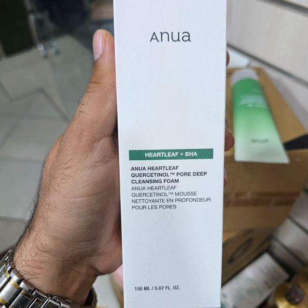 فوم شستشو صورت آنوا مدل heartleaf حجم 150 میلی لیتر