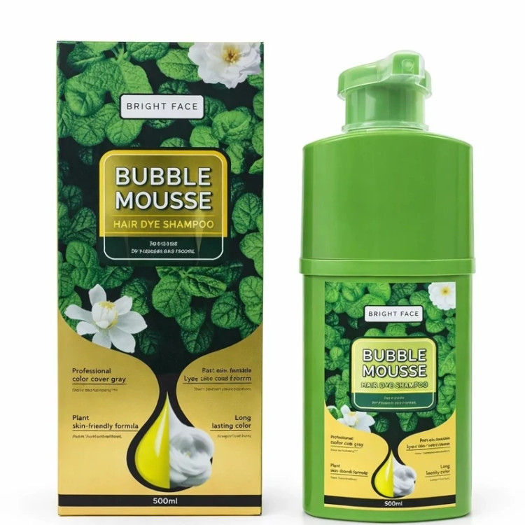 رنگ مو شامپویی بابل موس (BUBBLE MOUSSE) رنگ مشکی طبیعی گیاهی و بدون رنگ گرفتن پوست استفاده آسان و راحت