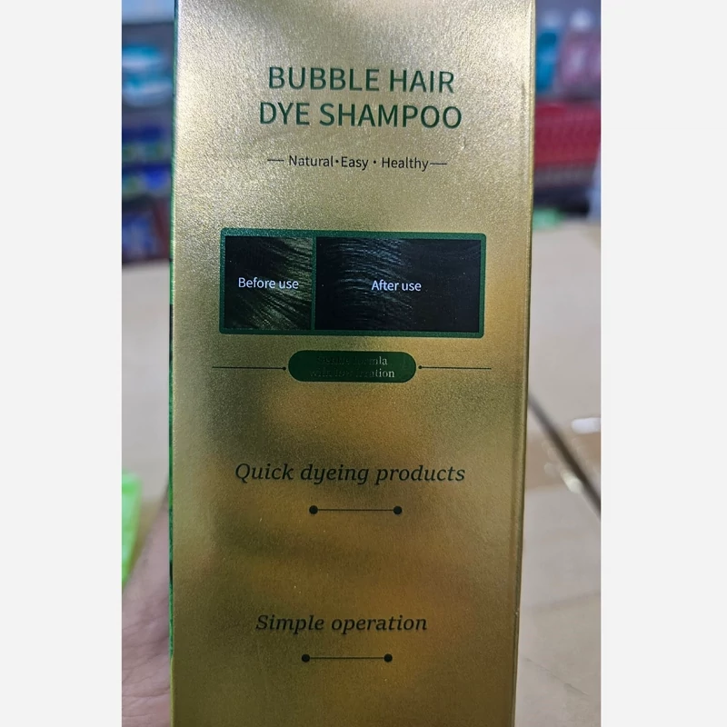 رنگ مو شامپویی بابل موس (BUBBLE MOUSSE) رنگ مشکی طبیعی گیاهی و بدون رنگ گرفتن پوست استفاده آسان و راحت