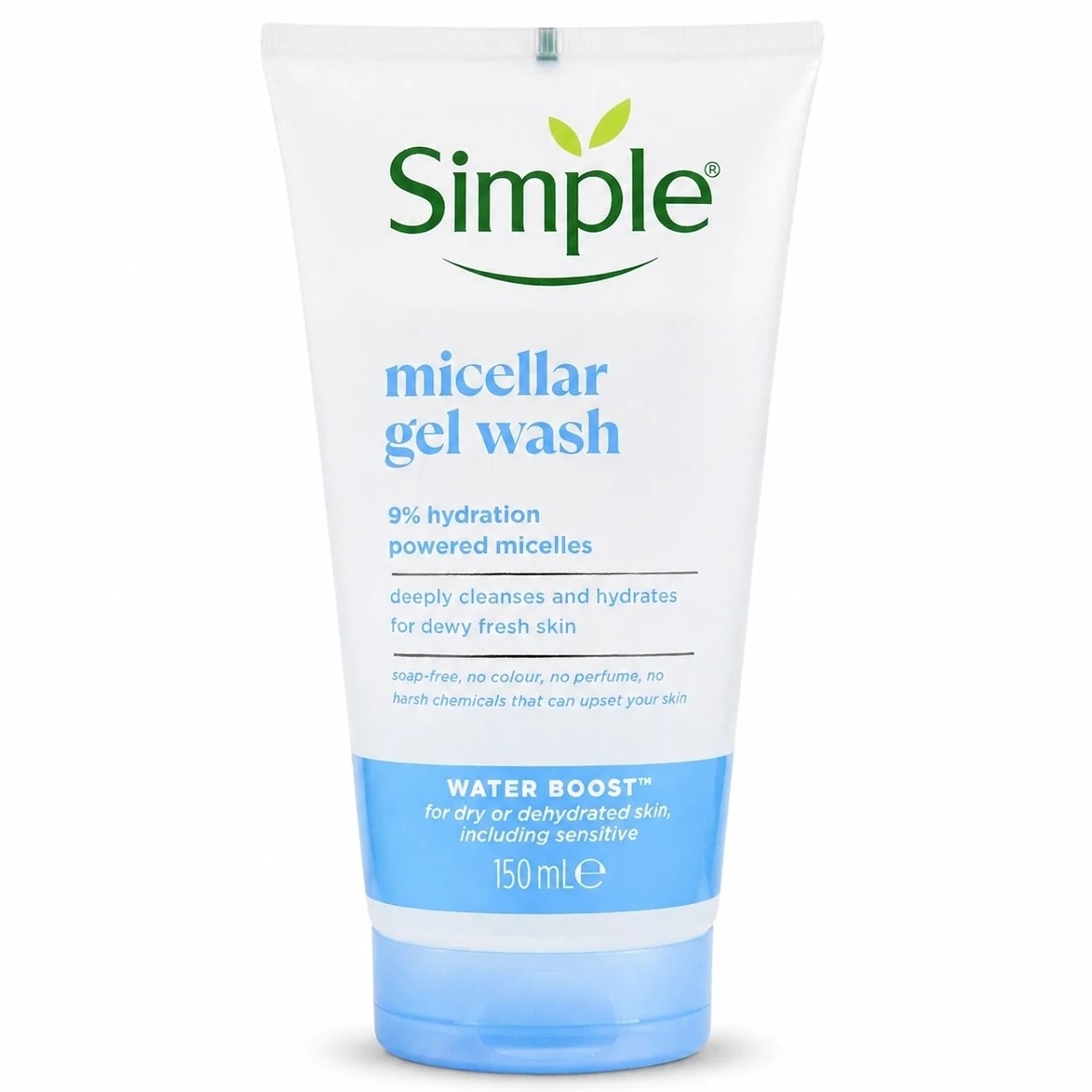 ژل میسلار شوینده صورت سیمپل 150 میل  Simple Water Boost Micellar Gel Facial Wash آبرسان پوست پاکسازی ملایم شاداب کننده