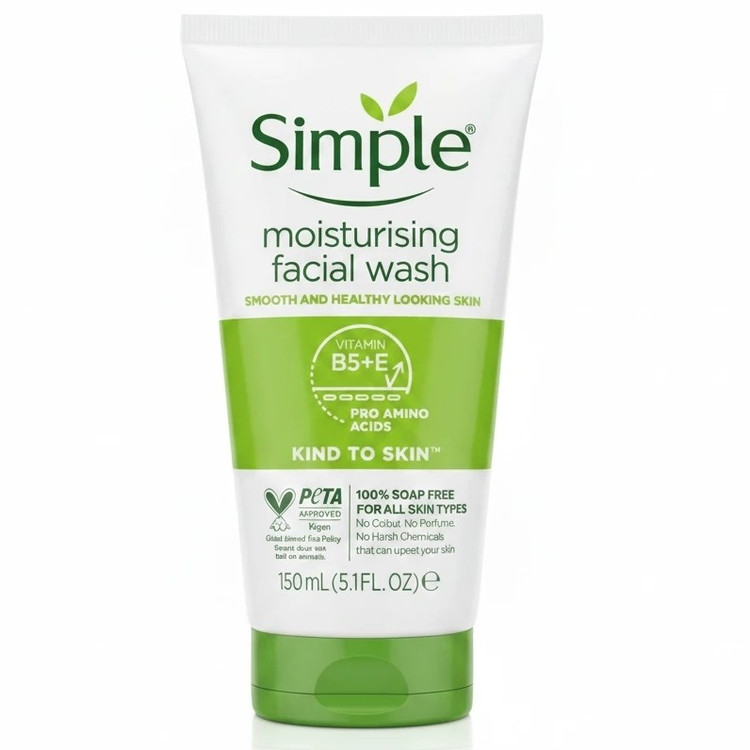 ژل شستشو سیمپل مدل Moisturising Facial Wash مناسب برای انواع پوست، به خصوص پوست های خشک، حساس و کم آب مزایاآبرسانی عمیق