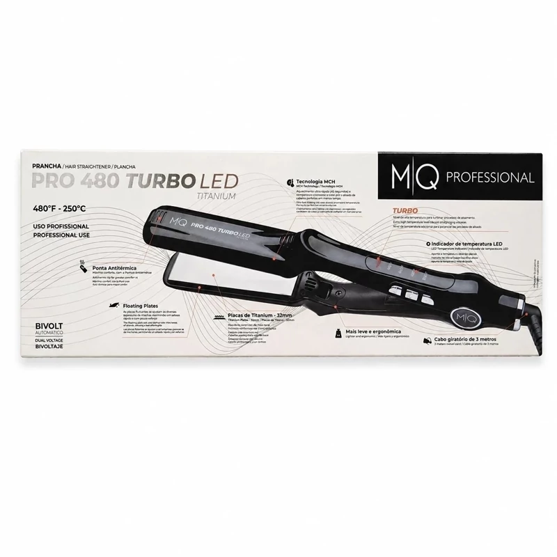 اتو مو ام کیو صفحه تیتانیوم مدل PRO 480 Turbo LED حرفهای، قدرتمند و مناسب انواع تراپی
