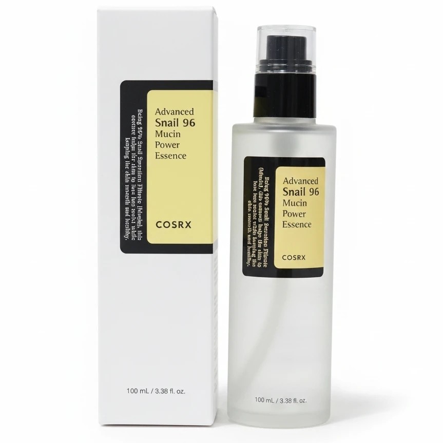 سرم حلزون کزارکس اورجینال به ضمانت COSRX Advanced Snail 96 Mucin Power Essence آبرسانی قوی ترمیم پوست آسیب دیده و جوش
