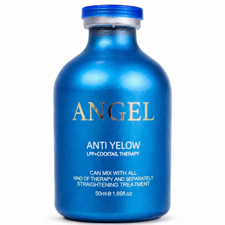 کوکتل تراپی آنجل برزیلی اورجینال ضد زردی ANGEL Anti Yellow** یک محصول مکمل در درمان های صافی و کراتینه مو است