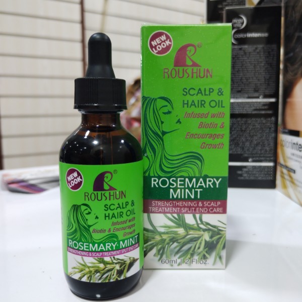 روغن رزماری و نعناع روشان تقویت کننده رشد مو با بیوتین 60 میلی لیتر