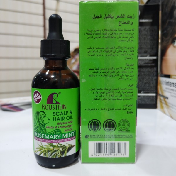 روغن رزماری و نعناع روشان تقویت کننده رشد مو با بیوتین 60 میلی لیتر