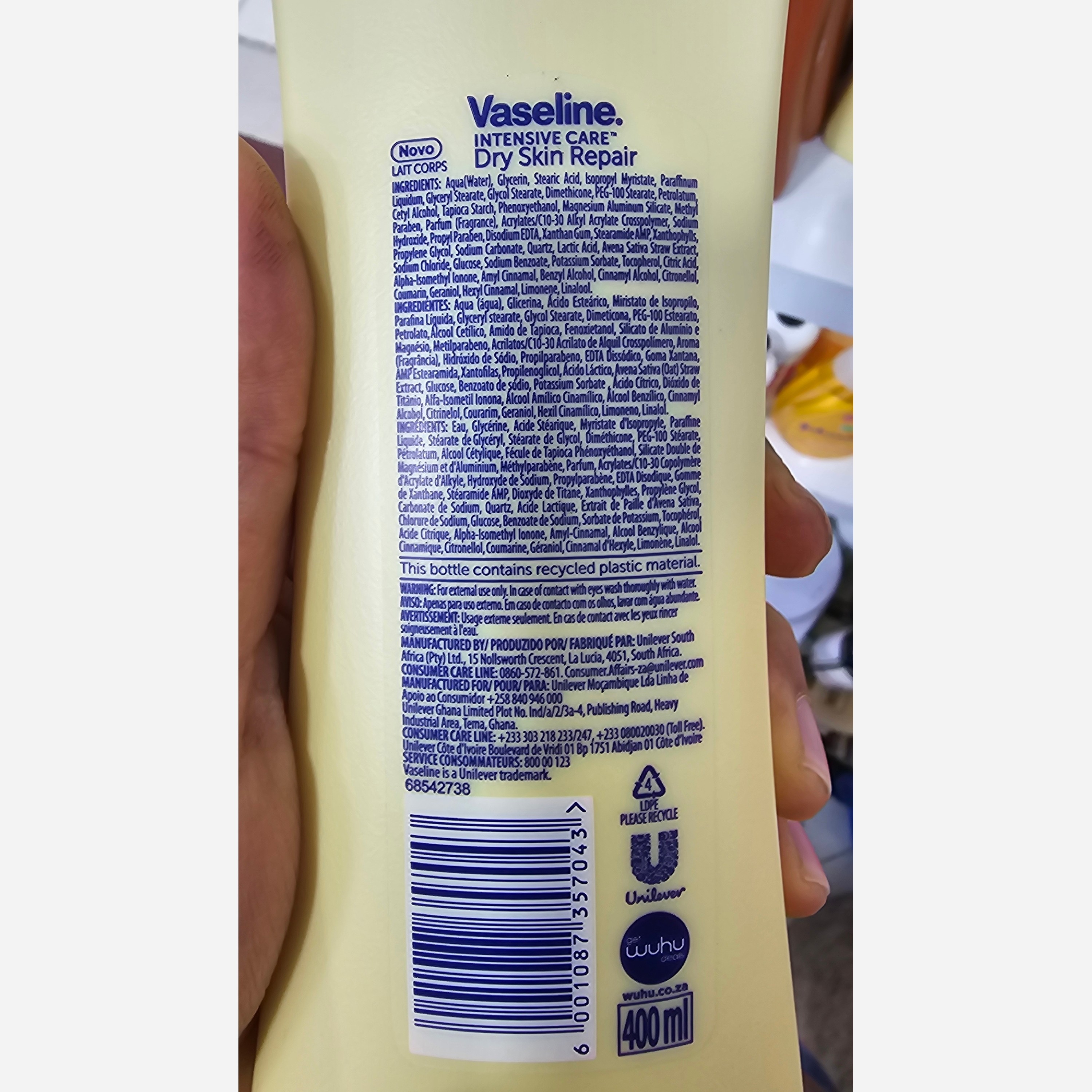 لوسیون وازلین جو دوسر ترمیم کننده قوی پوست dry Skin Repair حجم 400 میل اورجینال