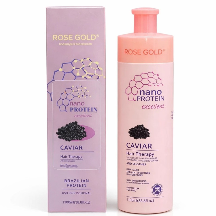 نانو پروتئین خاویار رزگلد ROSE GOLD احیا و صافی بالا همراه با دانه خاویار پلکس