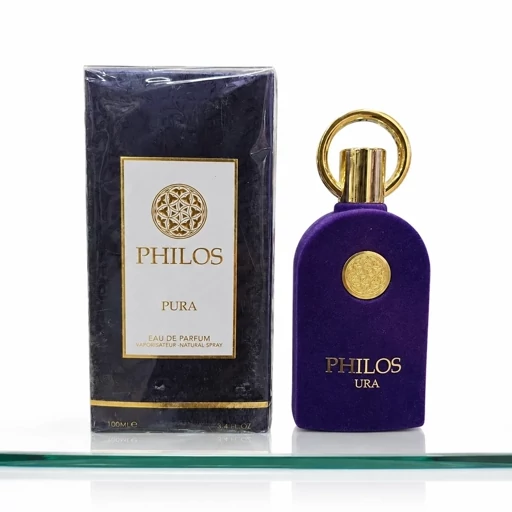 ادکلن ادو پرفیوم فیلوس پورا 100 میل (PHILOS PURA Eau De Parfum) بطری مخملی بنفش ماندگاری و پخش بو عالی